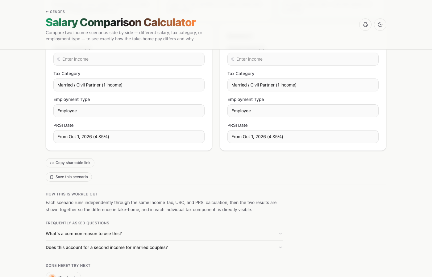 Salary Comparison Calculator — a live example on gogenops.com